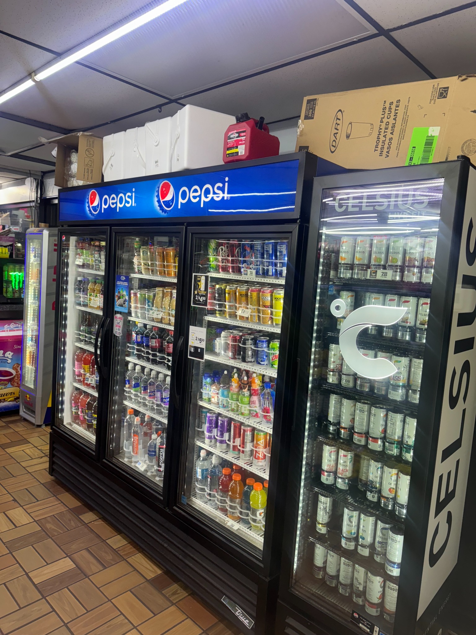 Energy drinks and soda